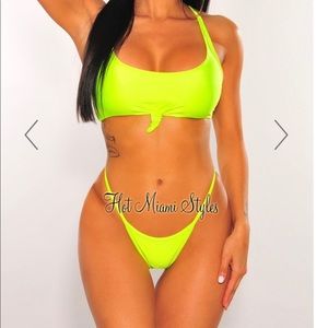Hot Miami styles String bikini neon yellow